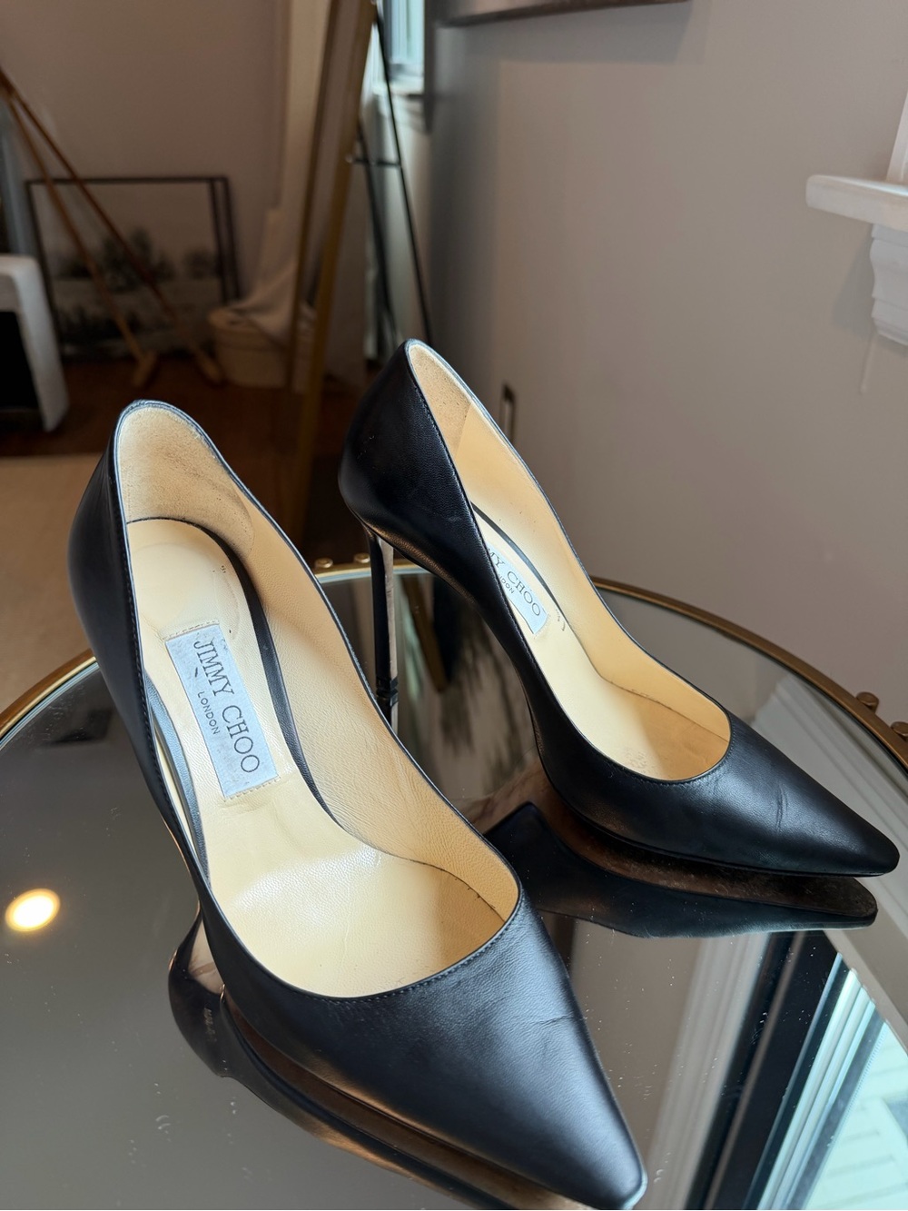 Jimmy Choo Romy 85 Black Leather Pumps EU 38.5 / US 8.5